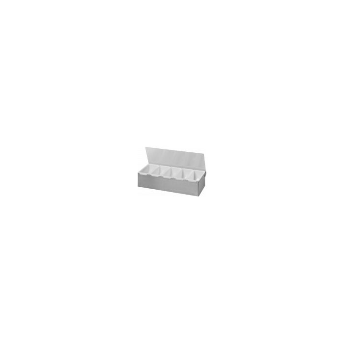 Cutie ingrediente bar / pizza, 5 compartimente, 375x140x(H)90 mm, capac transparent, Hendi - Image 5