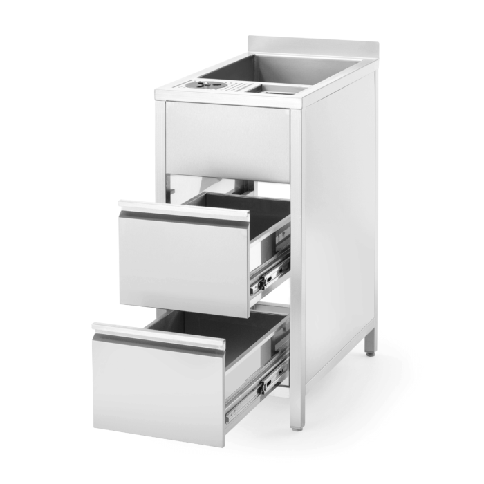 Modul auxiliar Boston Caddy pentru spălare și depozitare, cu bazin de gheață, 400×650×(H)900 mm Barmatic - Image 13