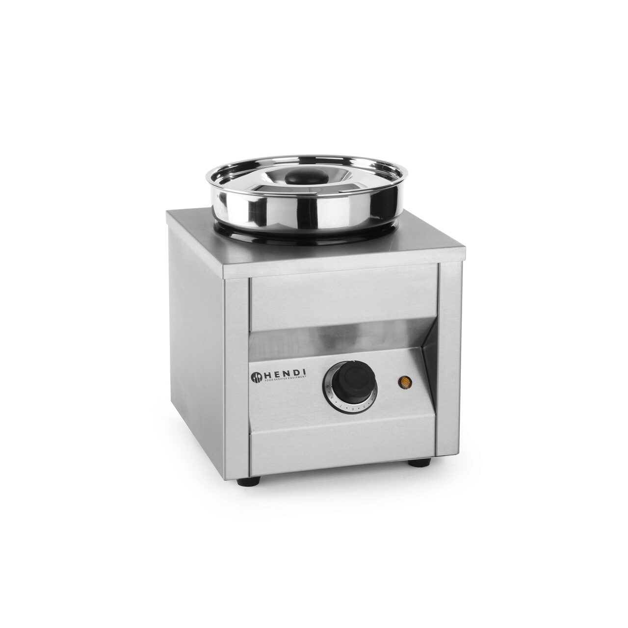 12589415_BIG.jpg Sistem de gatit tip bain-marie, inox, cu capac, 4,2 lt, 200W, Hendi Thermosystem1, tava emailata 18,5 cm, 265x265x(H)245 mm - Image 1