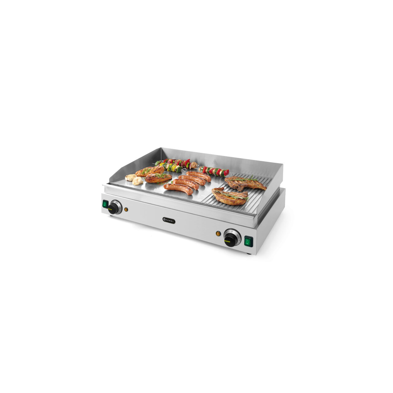 12589427_BIG.jpg Gratar electric 2/3 neted, 1/3 striat Hendi Blue Line, 3500 W, 720x530x(H)250 mm, potrivit si pt uz profesional - Image 1