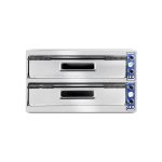 Cuptor profesional pizza Basic Slim Line Inox 2 camere 12000 W interval temperatura 50?C to 500?C Hendi 2x1080x410x(H)140 mm