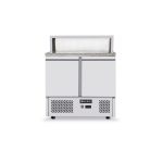 Masa refrigerata pentru pizza cu top granit, ARKTIC by Hendi, camera racire cu usi duble, display cu 5 tavi GN 1/6, interval temperatura 2/10 gr C