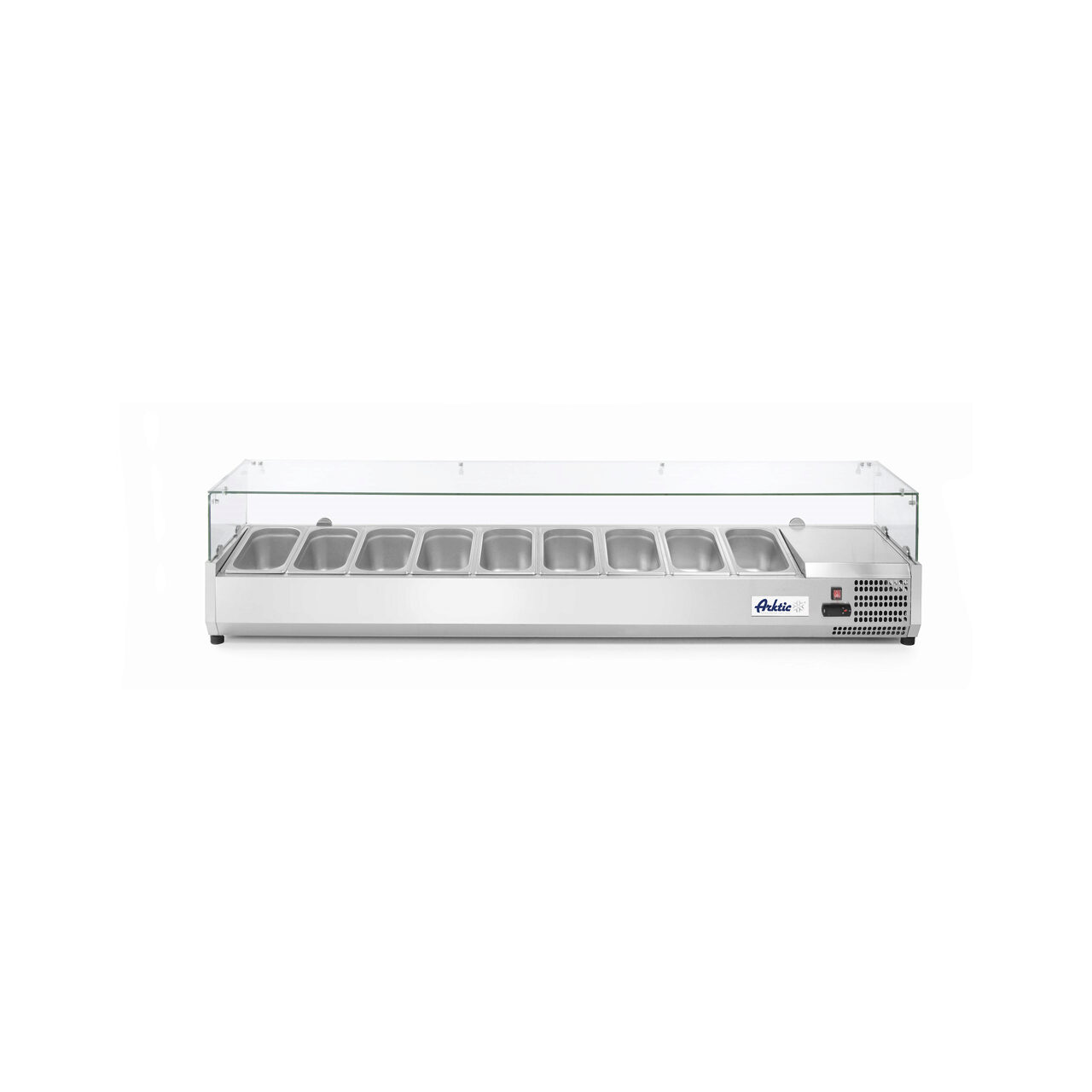 12589771_BIG.jpg Vitrina prezentare Hendi, interval temp. -2/8?C, 180W, corp inox, ARKTIC by Hendi, 2005x395x(h)430 mm, 9 vase GN 1/3 - Image 1