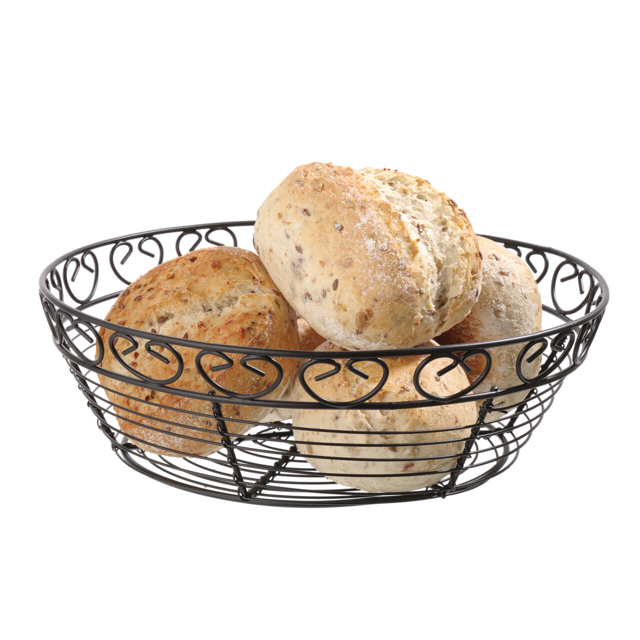12590132_BIG.jpg Cos rotund pentru servire Hendi cu margine decorativa, metal, 250x(H)80mm - Image 1