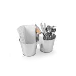 Set rustic tacamuri si servetele, Hendi, tip galeata, 250x125x(H)155, otel galvanizat
