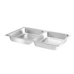 Tava gastronorm GN 1/1 cu 2 compartimente, Hendi, Inox, 7.5 litri, 530x325x(h)65 mm
