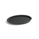 Tava servire ovala, 16x23 cm, Hendi, poliester armat cu fibra de sticla, suprafata anti-alunecare, neagra