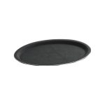 Tava servire ovala, Hendi, poliester armat cu fibra de sticla, neagra, 21x29 cm
