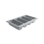 Tava suport tacamuri, 4 compartimente, Hendi, polipropilena gri, GN 1/1, 53x32.5x(H)10 cm