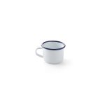 Ceasca emailata 120 ml, 70x(H)50 mm, model traditional alb / albastru, Hendi