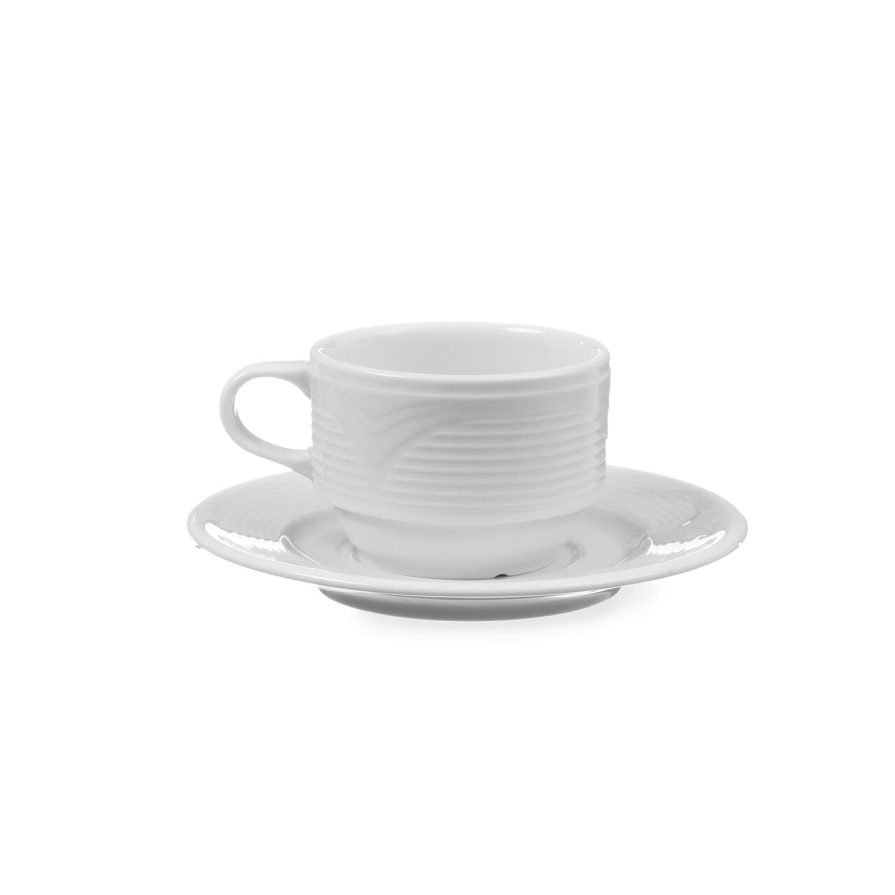 12591816_BIG.jpg Farfurie suport ceasca, diametru 15 cm, portelan alb cu margini intarite, Hendi, gama SATURN - Image 1