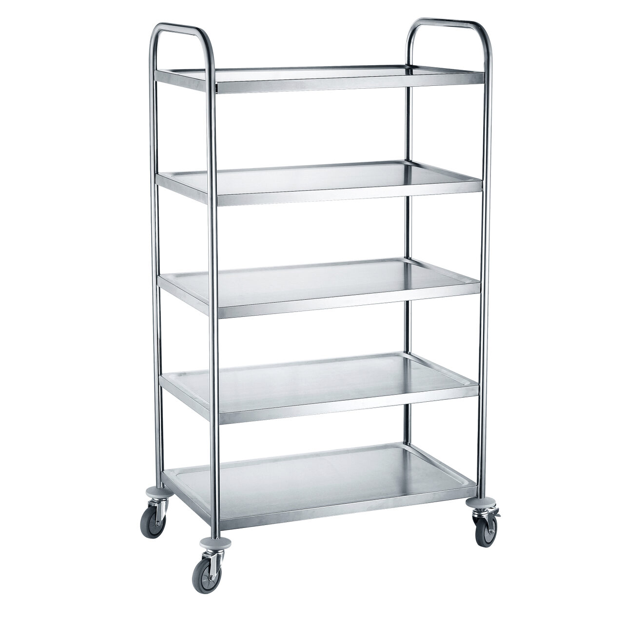 12592123_BIG.jpg Carucior servire cu 5 rafturi, realizat din otel inoxidabil, sarcina maxima pe raft 30 kg,905x585x(H)1545 - Image 1