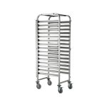 Carucior debarasare tavi, capacitate 15 tavi x GN 1/1(530x325mm), inox, 615x450x(H)1695 mm, Hendi