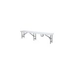 Banca de catering, cu pliere tip valiza, Hendi, Alb, structura metalica, blat polipropilena, interior/exterior, capacitate maxima de incarcare 200 kg, 1830x300x(H)430mm