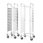 Cărucior pentru transport tăvi 15x 600x400, Hendi, Kitchen Line, 15 ghidaje pentru tăvi 600x400, argintiu, 470x620x(H)1735mm