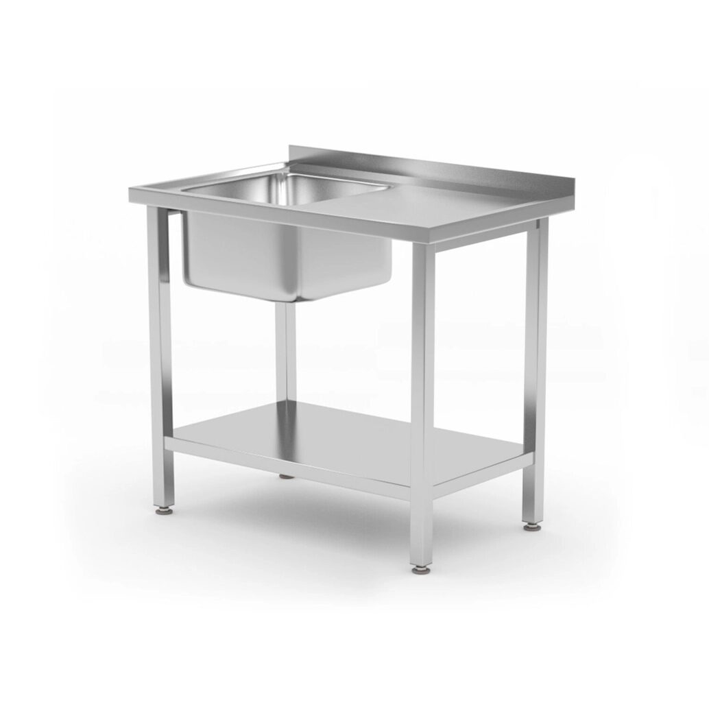 12592282_BIG.jpg Chiuveta cu polita Buget Line, cuva pe stanga Hendi, 800x600x(H)850mm - Image 1