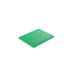 Tocator verde, 26.5x32.5x(H)1.2 cm - GN1/2, cu sant de scurgere, polietilena HDPE 500, respecta normele de igiena HACCP, Hendi