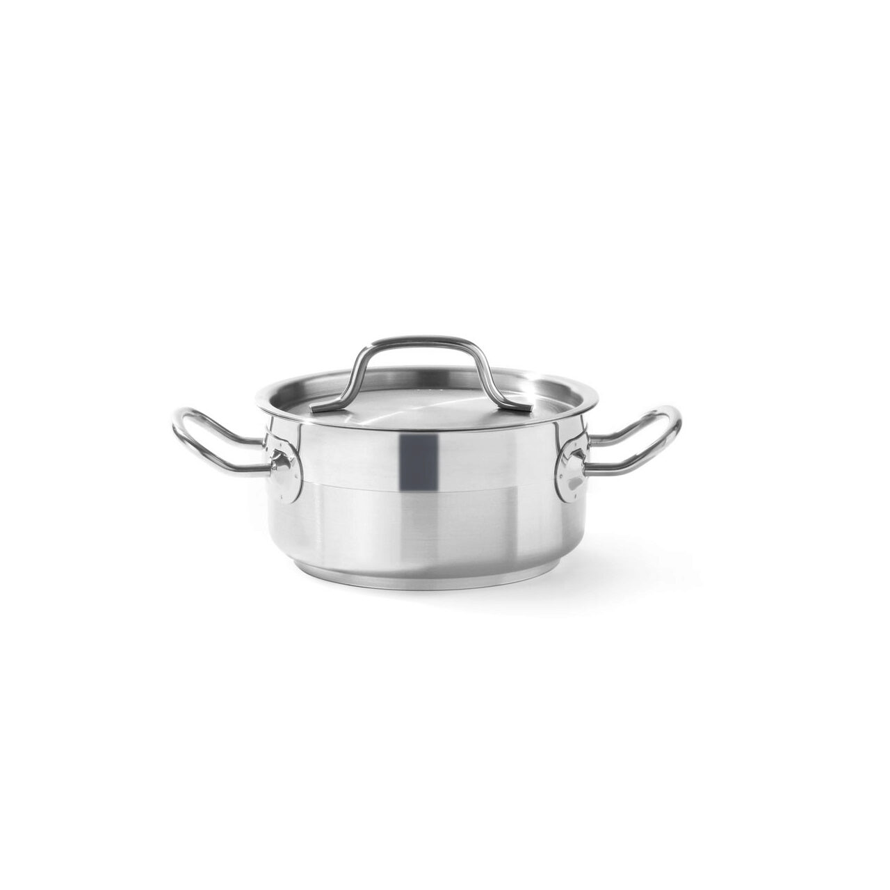 12592368_BIG.jpg Cratita cu capac 7,5 Lit, 28 cm diametru x 12 cm inaltime, inox, Hendi Profi Line, potrivita si pentru uz profesional - Image 1
