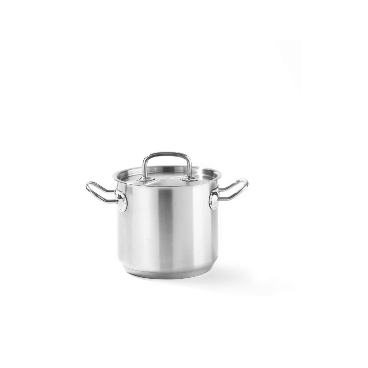 12592423_BIG.jpg Oala cu capac, 9 Lit, 24 cm diametru x 20 cm inaltime, inox, Hendi Kitchen Line, potrivita si pentru uz profesional - Image 1