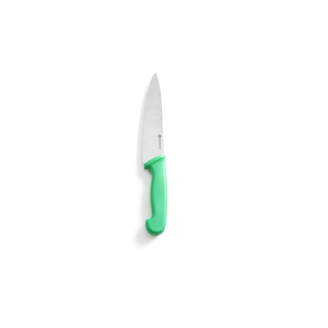 12592483_BIG.jpg Cutitul bucatarului, lama inox solid 18 cm, lungime cutit 32 cm, maner verde, Hendi, respecta normele HACCP, potrivit si pentru uz profesional - Image 1