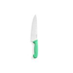 Cutitul bucatarului, certificat igiena HACCP, lama inox 24 cm, lungime totata cutit 38,5 mm, maner verde