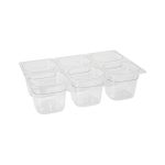 Tava Gastronorm GN 1/6 65 mm 1 lt - policarbonat transparent, Hendi, rezistenta la temperature -40 gr. Celsius/ 110 gr. Celsius