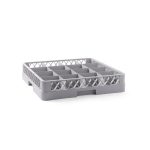 Cos universal pentru masina de spalat vase, polietilena, Gri, Hendi 16 compartimente 500x500x(H)100 mm
