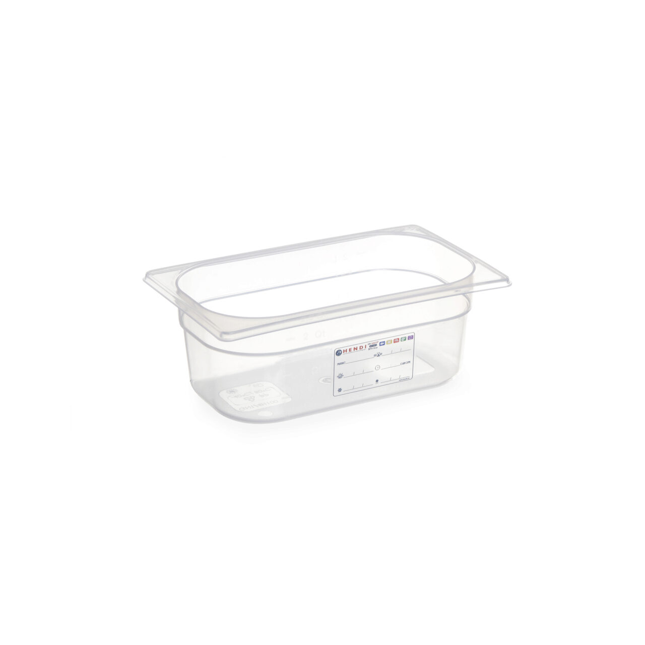 12592804_BIG.jpg Tava gastronorm Gastronorm 1/4, 265x162x(H) 200 mm, 5.5 litri cu marcaj HACCP, polipropilena, Hendi - Image 1