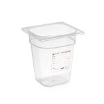 Tava Gastronorm 1/6, 176x162x(H)150 mm, 2.4 lt, cu marcaj HACCP, polipropilena, Hendi