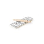 Forma ravioli, aluminiu, 12 forme, picioare antialunecare din cauciuc, sucitor din lemn inclus, diametru 39 mm Hendi, 114x335x22 mm