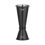 Pahar masaura negru Hendi, inox, 2 parti 25ml si 50ml, dimensiuni: ø45x(H)110mm