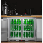Vitrina frigorifica bar 198L cu doua usi glisante 900x520x(H)835 mm, negru, Barmatic - Image 5