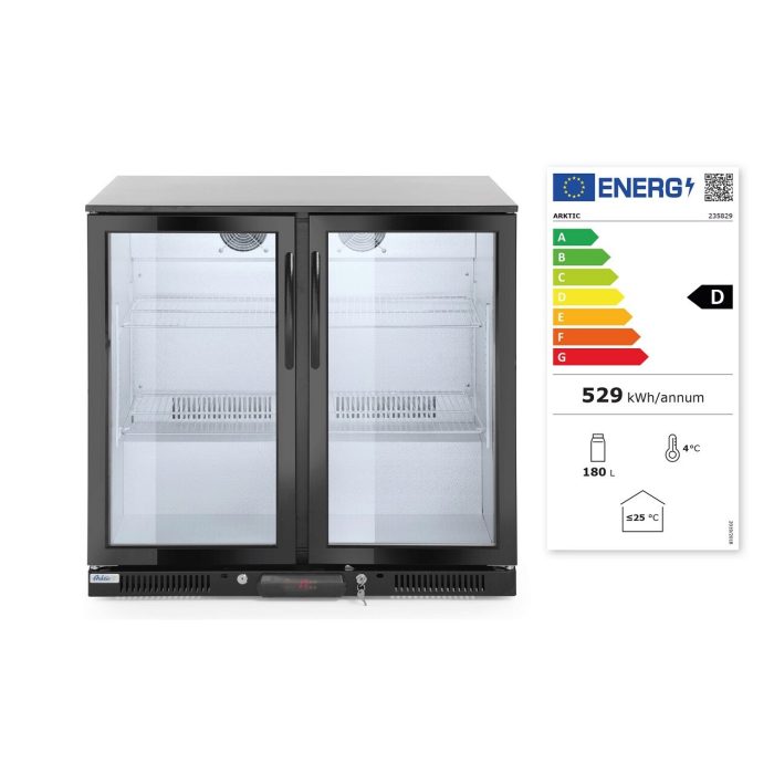 Vitrina frigorifica pentru bar, 198L, 2 usi batante, iluminat LED, 900x500x(H)900mm - Image 5