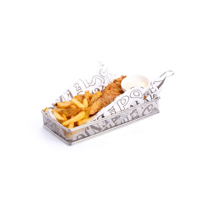 Cos servire tip mini-fry, pentru servire cartofi prajiti si aperitive, inox, 275x130x(H)45 mm, Hendi - Image 2