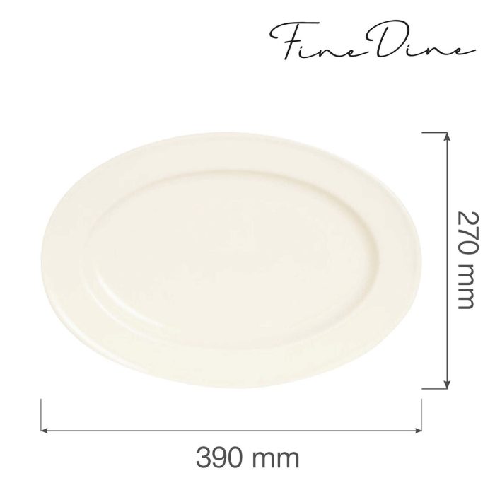 Farfurie ovală Fine DIne, Crema 390x270 mm - Image 8