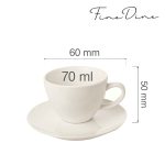 Ceașcă elegantă cu farfurioară pentru espresso , Fine Dine, Crema 70 ml - Image 4