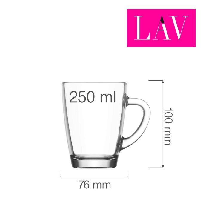 Cana Vega,LAV,transparenta,0.25L,76mm (diam),100mm(H), se vinde multiplu de 6 buc - Image 4
