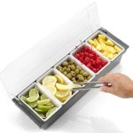 Cutie ingrediente bar / pizza, 5 compartimente, cu capac, 495x160x(H)100 mm, Hendi, plastic ABS - Image 7