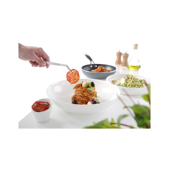 Penseta cu varf curbat, (L)240 mm, inox, pentru peste /manevrare produse fierbinti / decorare, Hendi - Image 3