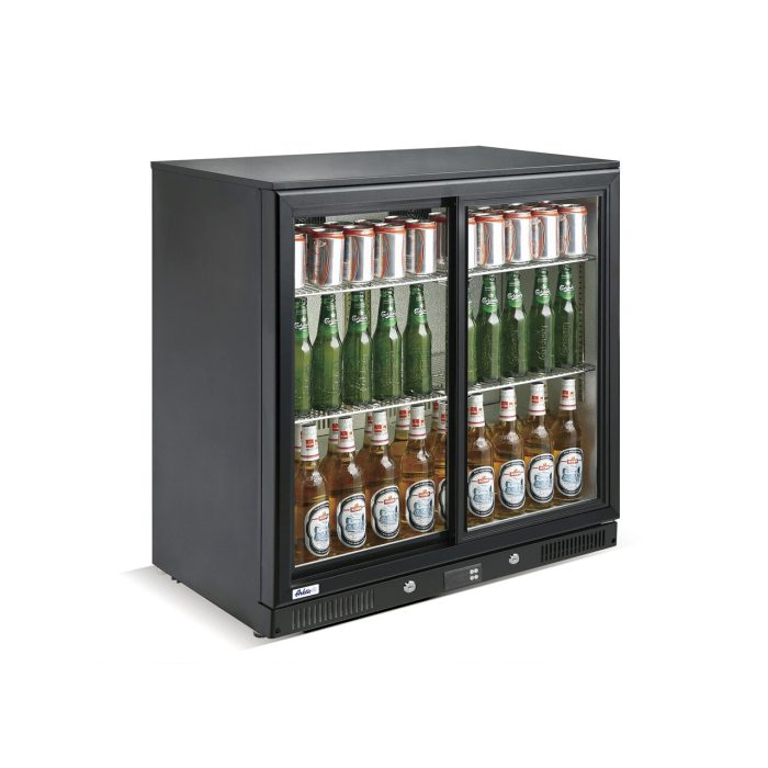 Vitrina frigorifica de prezentare usi glisante interval temp. 2/10?C, 220 W, corp inox, ARKTIC by Hendi, 900x500x(H)900 mm 198 Litri, Clasa energetica E - Image 6