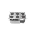 Aragaz electric Hendi Kitchen Line cu 6 plite si cuptor convectie 18.6W GN1/1, Inox, 1200x700x (H) 900 mm - Image 2