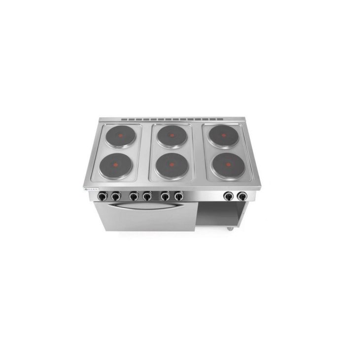 Aragaz electric Hendi Kitchen Line cu 6 plite si cuptor convectie 18.6W GN1/1, Inox, 1200x700x (H) 900 mm - Image 2