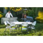 Masa pliabila tip valiza, pentru bucatarie sau bufet, 1500x(h)740 mm, blat polietilena, Hendi - Image 2
