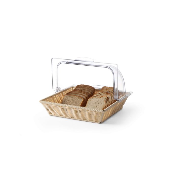 Cos servire polyratan cu capac rolltop din policarbonat, GN 2/3, Hendi, 365x345x(H)265 mm - Image 2