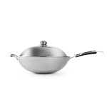 Tigaie Wok profesionala, cu capac, 360x inaltime 180 mm, inox, Hendi, potrivit si pt inductie - Image 3