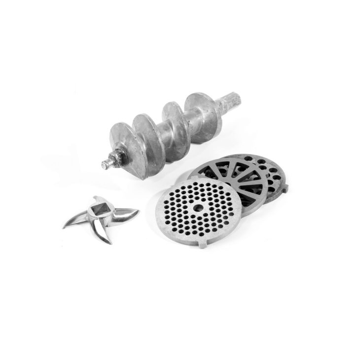 Masina de tocat carne, 2 discuri taiere incluse 4 si 7 mm, 3 accesorii umplere carnati 12, 15, 20 mm, Hendi 198, corp aluminiu, palnie fonta, 400W - Image 3