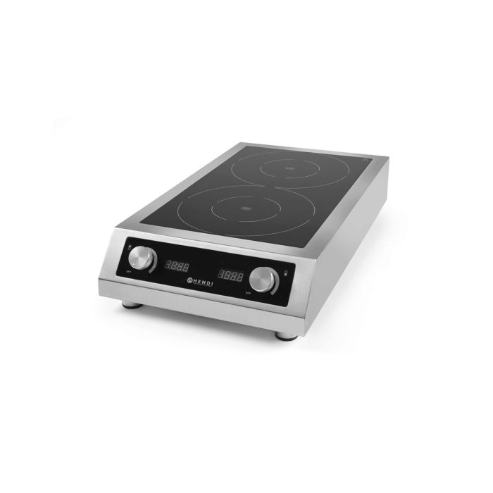 Plita cu inductie profesionala, Hendi Profi Line, model 7000 D ,putere 2x3500 W, control digital, corp inox, 40,5 cm x69,8 cm x14,5 cm inaltime - Image 4