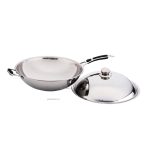 Tigaie Wok profesionala, cu capac, 360x inaltime 180 mm, inox, Hendi, potrivit si pt inductie - Image 5