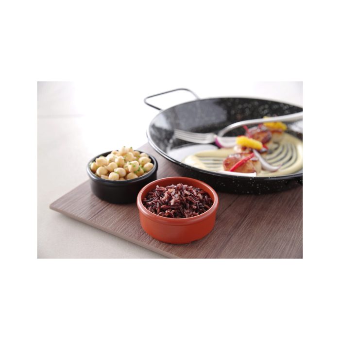 Tigaie paella cu 2 manere, otel emailat, 24 cm diametru x 4 cm inaltime , Hendi, potrivita si pentru servire - Image 2