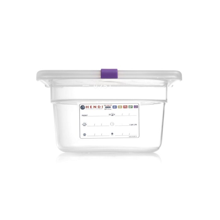 Tava Gastronorm GN 1/9, 176x108x(H)100 mm, 1 litru, cu marcaj HACCP, polipropilena, Hendi - Image 2